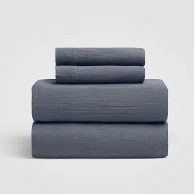 Ashley Crane Home Oasis 4 Piece King Sheet Set In Blue