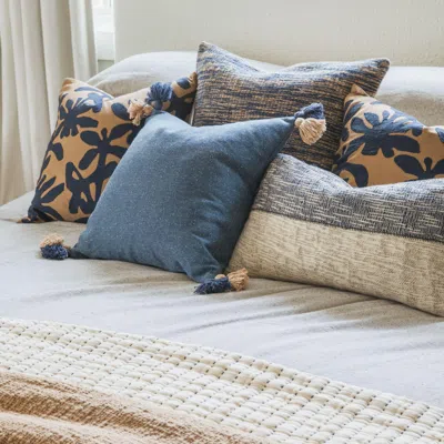 Ashley Crane Home Textured Decorative Throw Pillow In Blue