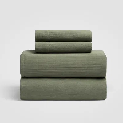Ashley Crane Home Zen 4 Piece Full Sheet Set In Green