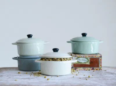 Ashley Creative Co-op 6.5" Stoneware Mini Casserole Baking Dish (set Of 4) In Multi