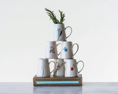 Ashley Creative Co-op Creamer (set Of 6) In White