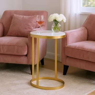 Ashley Crestview Collection Sliding End Table In Gold