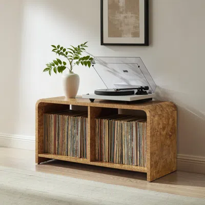 Ashley Crosley Furniture 40" Record Player Stand In Brown