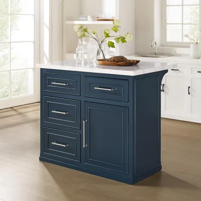 Ashley Crosley Furniture Cutler Kitchen Island In Blue