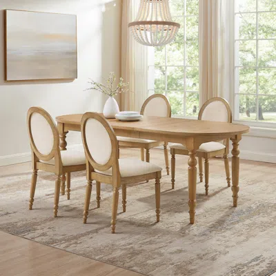 Ashley Crosley Furniture Daphne Extendable Dining Table And 4 Chairs In Rustic Brown/cream