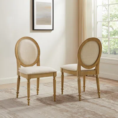 Ashley Crosley Furniture Daphne Upholstered Dining Chair In Rustic Brown/cream