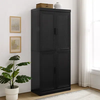 Ashley Crosley Furniture Essen Kitchen Pantry Storage Cabinet In Black