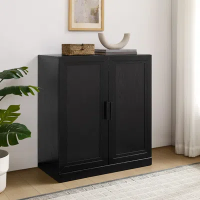 Ashley Crosley Furniture Essen Stackable Kitchen Pantry Storage Cabinet In Black