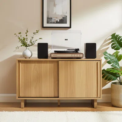 Ashley Crosley Furniture Gemma 45" Record Player Cabinet In Brown