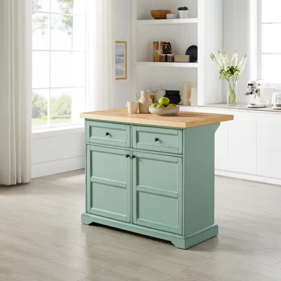 Ashley Crosley Furniture Holbrook Kitchen Island In Green