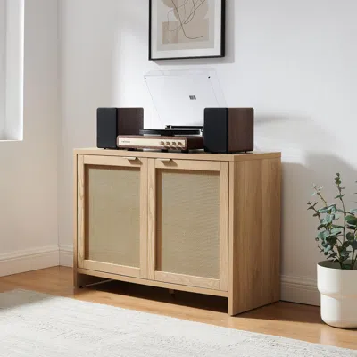 Ashley Crosley Furniture Kenji 40" Record Player Cabinet In Brown