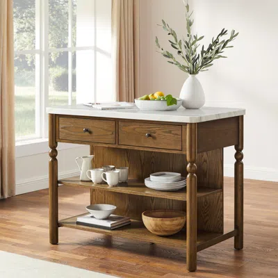 Ashley Crosley Furniture Roselyn Kitchen Island In Brown