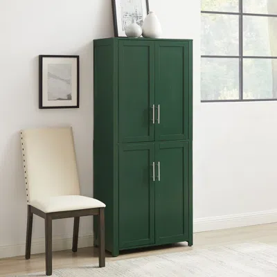 Ashley Crosley Furniture Savannah Kitchen Pantry Storage Cabinet In Green