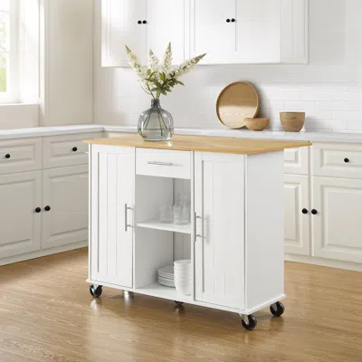 Ashley Crosley Furniture Stella Kitchen Cart In White