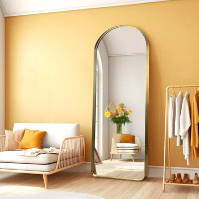 Ashley Dovelina Dulcea Arched Deep Frame Wall Mirror In Gold