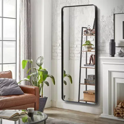 Ashley Dovelina Dulcea Deep Frame Wall Mirror With Rounded Corners In Black