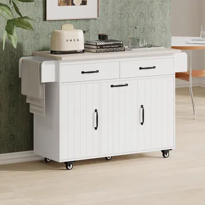 Ashley Dovelina Zenyra Kitchen Island With Storage Cabinet In White