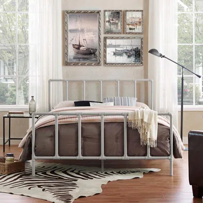 Ashley Dower Queen Metal Platform Bed In Gray