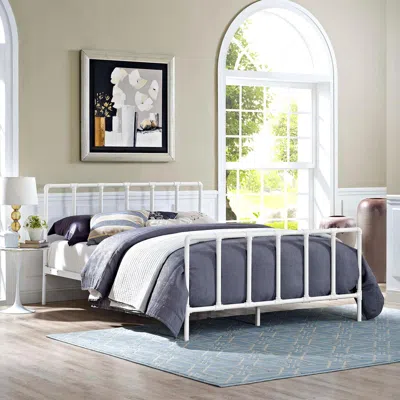 Ashley Dower Queen Metal Platform Bed In White