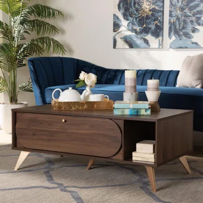 Ashley Edel Walnut Coffee Table In Multi