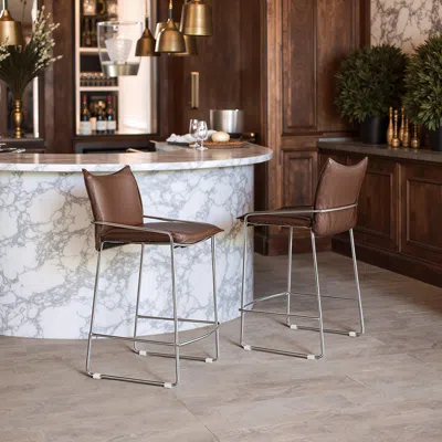 Ashley Erika Home Pola Solid Counter Height Bar Stool In Multi