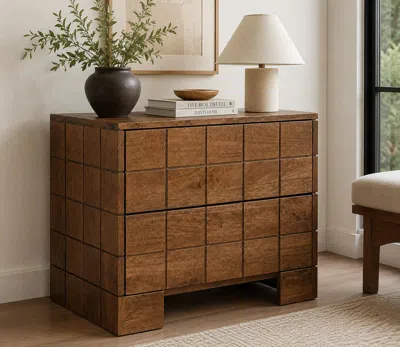 Ashley Erika Home Zuo Modo 24" 2 Drawer Nightstand In Brown