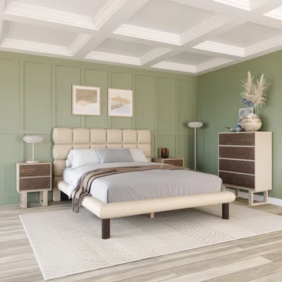 Ashley Erika Home Zuo Placid Queen Panel Platform Bed In Neutral