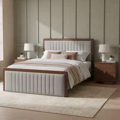 Ashley Erika Home Zuo Somune Queen Panel Platform Bed In Gray