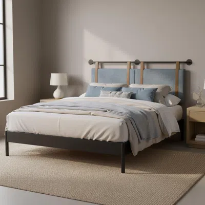 Ashley Erika Home Zuo Zeva Queen Panel Headboard In Blue