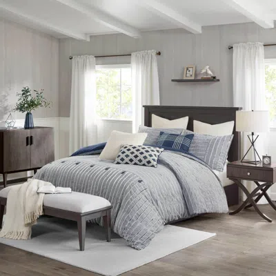 Ashley Essence 8-piece Queen Comforter Set In Blue