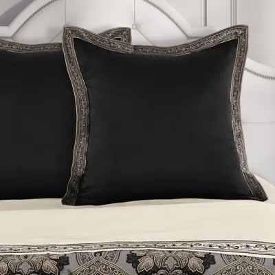 Ashley Five Queens Court Harriman Euro Sham In Black