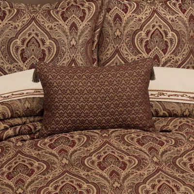 Ashley Five Queens Court Odette Damask Decorative Throw Pillow In Brown