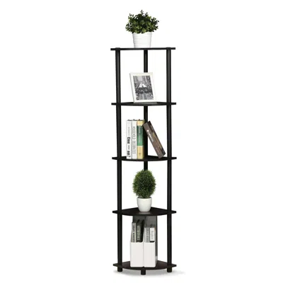 Ashley Furinno Turn-n-tube 5 Tier Corner Display Rack Multipurpose Shelving Unit In Black