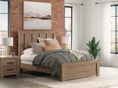 Ashley Garistyn Queen Panel Bed In Brown