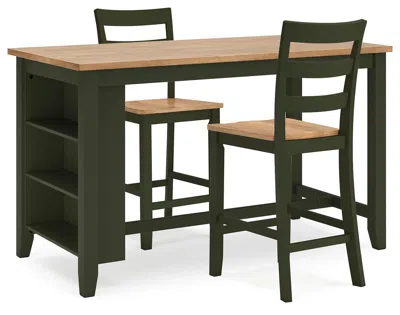 Ashley Gesthaven Counter Height Dining Table And 2 Barstools In Green