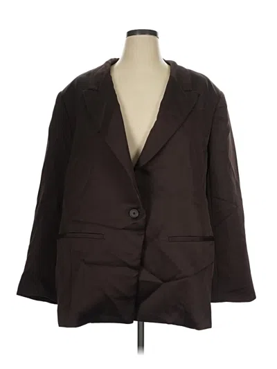 Ashley Graham Blazer Jacket In Brown
