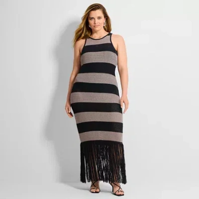Ashley Graham Womens Plus Sheath Dress In Multi