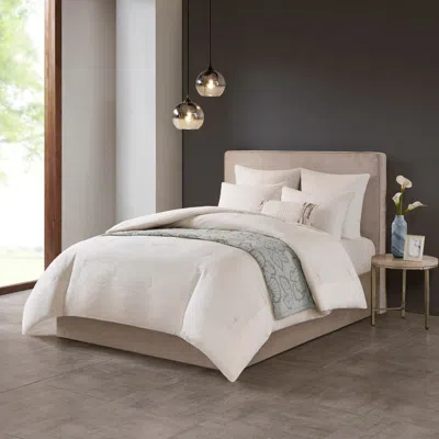 Ashley Hanae King/california King Blend Yarn Dyed 3 Piece Comforter Set In White