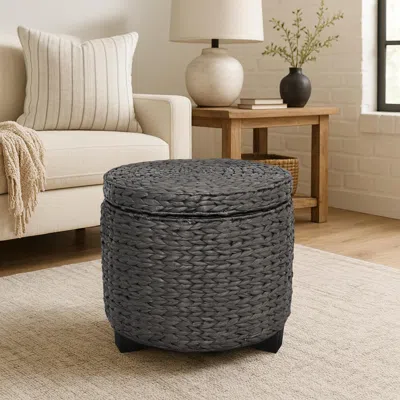 Ashley Happimess Addie Storage Ottoman In Gray