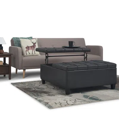 Ashley Harrison Coffee Table Storage Ottoman In Black
