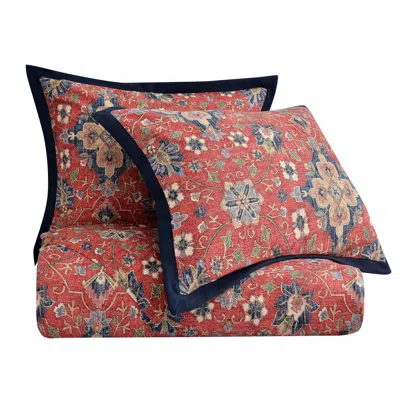 Ashley Hiend Accents Melinda 3 Piece Queen Comforter Set In Red