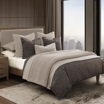 Ashley Hiend Accents Tweed 2-piece Twin Duvet Cover Set In Brown