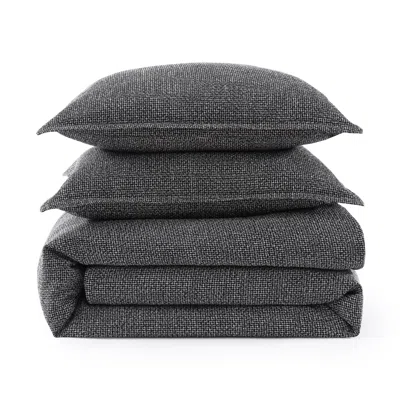Ashley Hiend Accents Tweed 3 Piece King Comforter Set In Black
