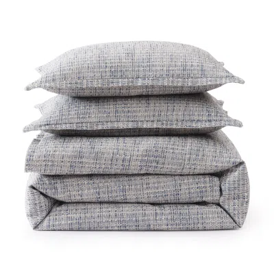 Ashley Hiend Accents Tweed 3 Piece King Comforter Set In Blue