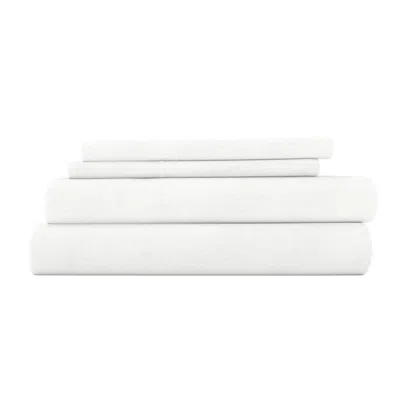 Ashley Home Collection Premium Ultra Soft Flannel Queen Bed Sheet Set In White