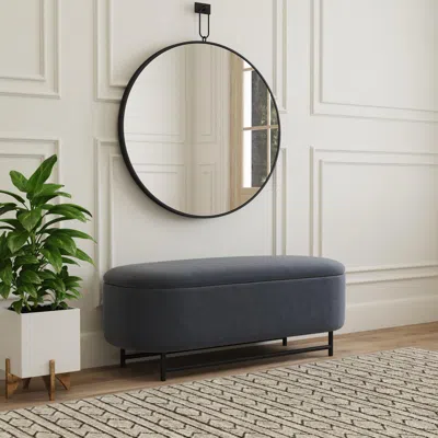 Ashley Homepop Ellipse Storage Bench In Blue