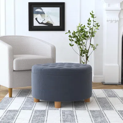 Ashley Homepop Ottoman With Storage In Blue