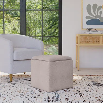 Ashley Homepop Storage Ottoman With Tray Top In Burgundy