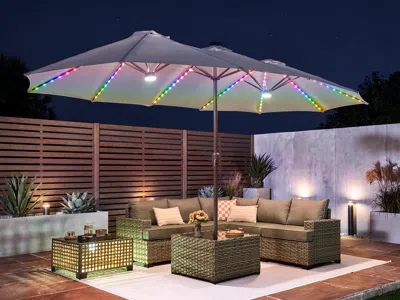 Ashley Homlux 14.5' Outdoor Umbrella In Gray