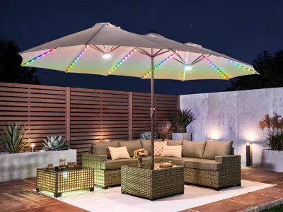 Ashley Homlux 14.5' Outdoor Umbrella In White